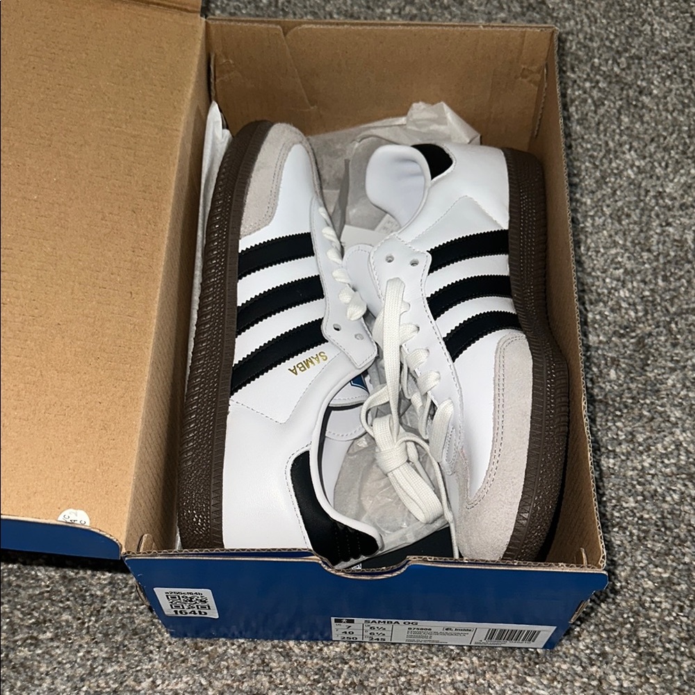 Adidas Samba White and Black Sneakers